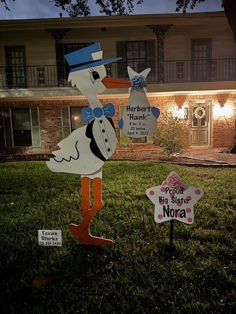New Baby Announcement Yard Sign in Memorial, Texas