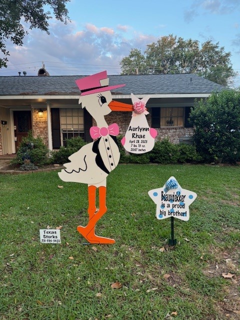 New Baby Announcement Yard Sign in Walnut Bend, Texas
