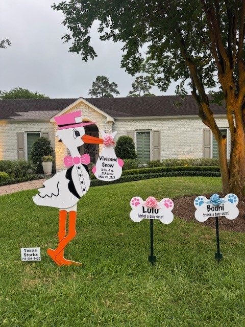 New Baby Announcement Yard Sign in Memorial, Texas