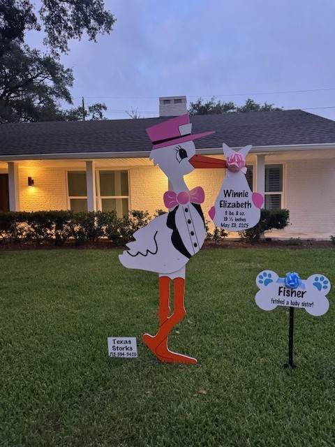 New Baby Announcement Yard Sign in Houston, Texas