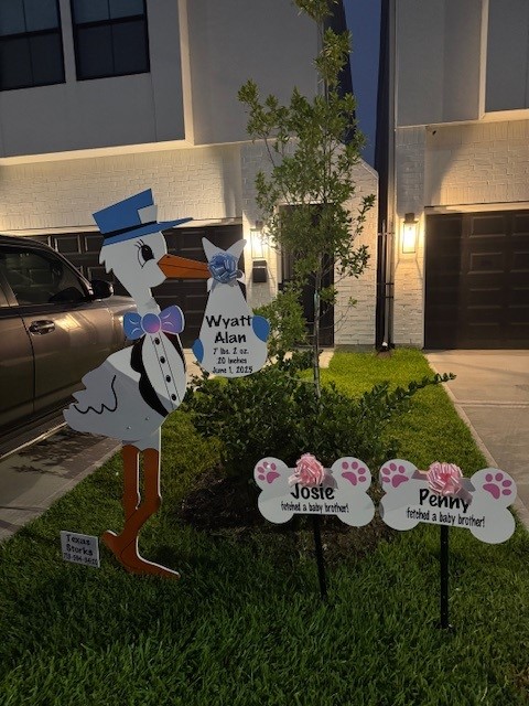 New Baby Announcement Yard Sign in The Heights, Texas