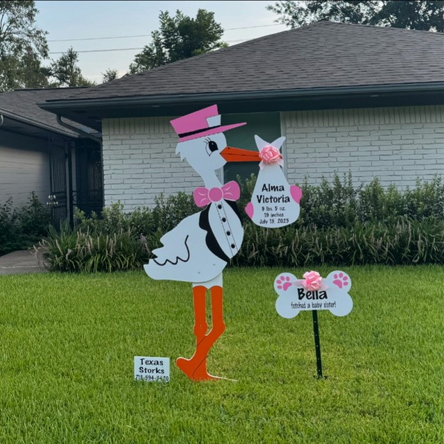 New Baby Announcement Yard Sign in The Heights, Texas