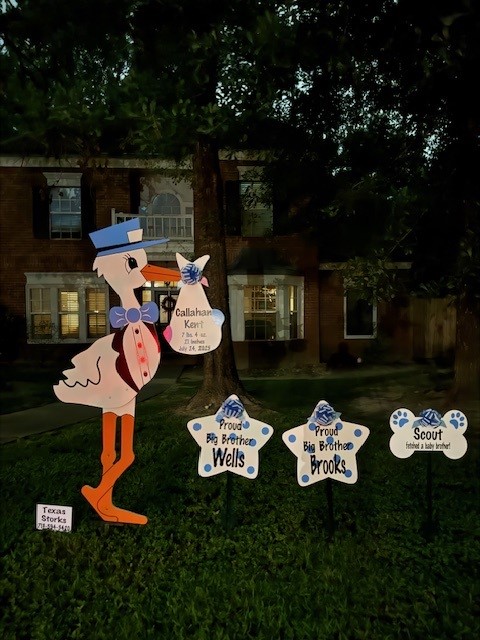 New Baby Announcement Yard Sign in The Woodlands, Texas