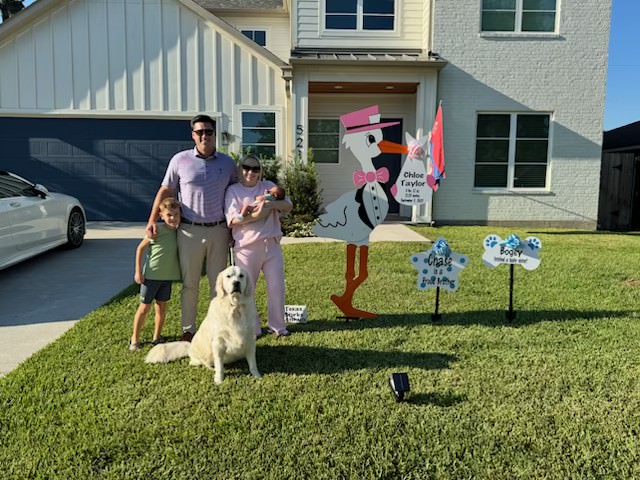 New Baby Announcement Yard Sign in The Heights, Texas