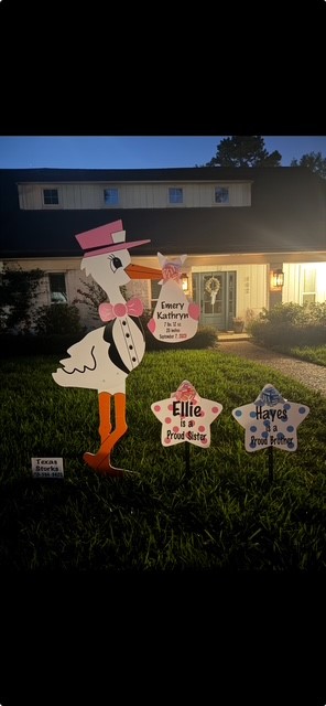 New Baby Announcement Yard Sign in Briar Grove Park, Texas