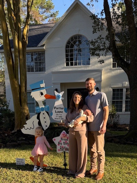 New Baby Announcement Yard Sign in The Woodlands, Texas
